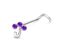J Letter Silver Curved Nose Stud NSKB-663